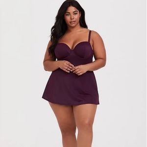 Torrid Swimsuit Push Up Demi Skater Dress 6F
